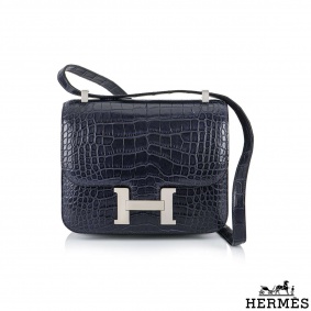 Hermés Constance 24 Blue Marine Alligator Mississippi Matte PHW Hermés Constance 24 Blue Marine Alligator Mississippi Matte PHW